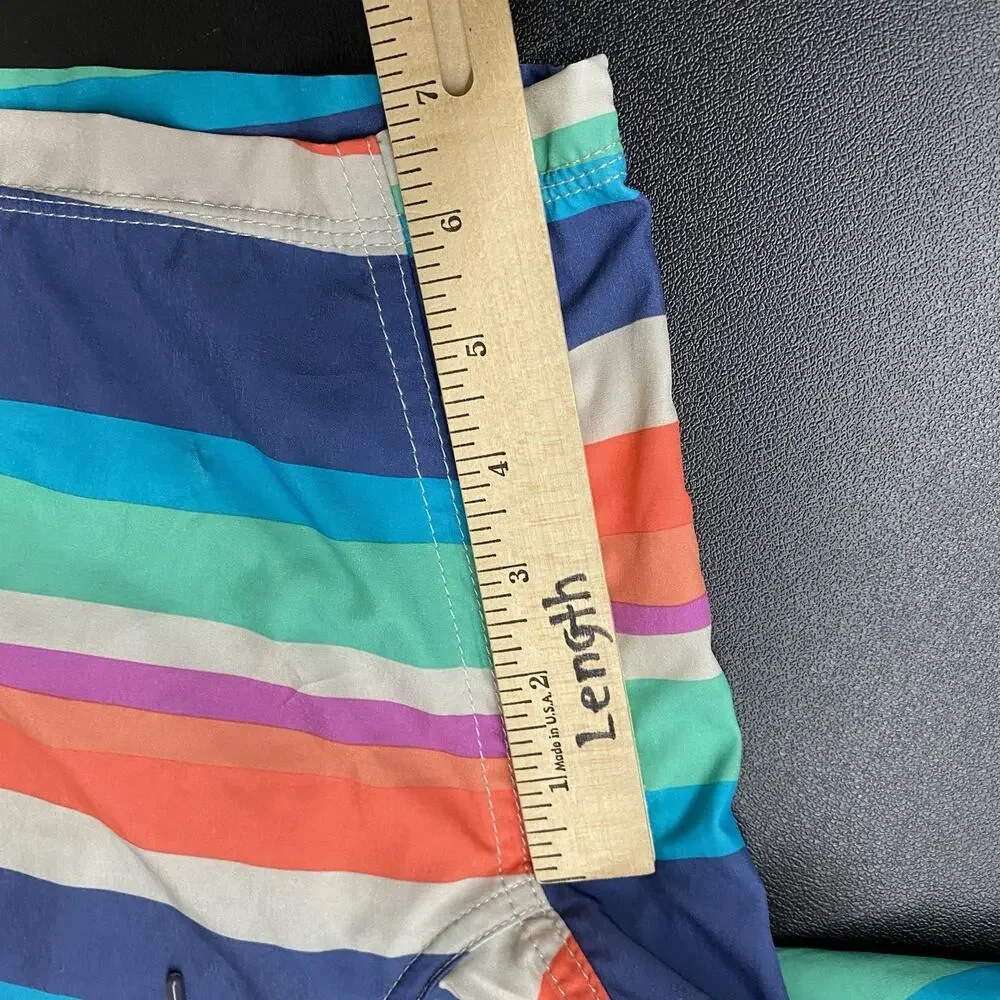 SAXX Betawave 2N1 Board Shorts 32 Striped Swim Trunks BallPark Pouch Stretch
